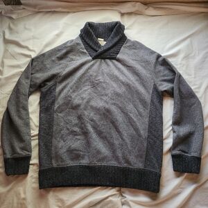 Label Of Graded Goods Men's Blue Gray Shawl Neck Sweater